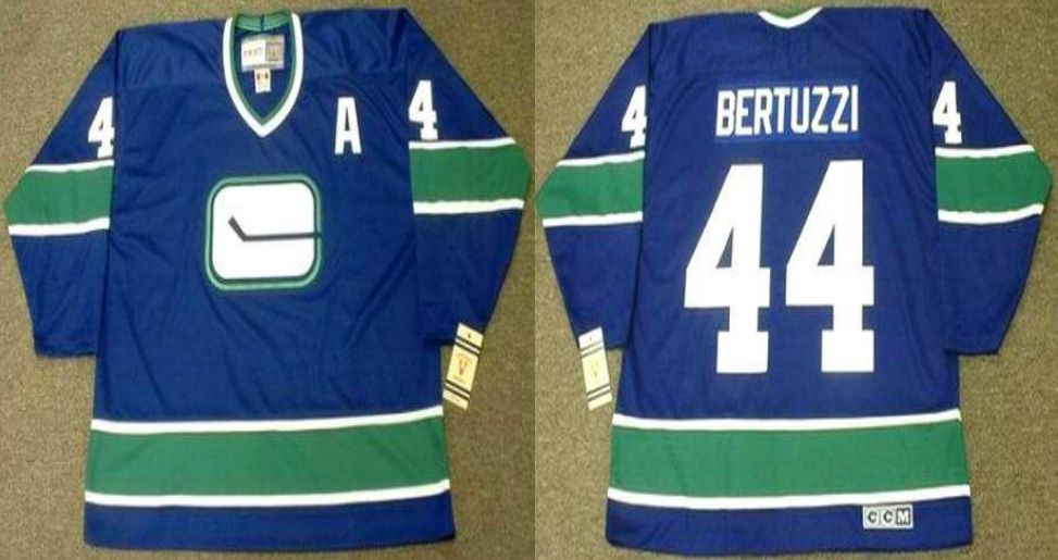 2019 Men Vancouver Canucks #44 Bertuzzi Blue CCM NHL jerseys->vancouver canucks->NHL Jersey